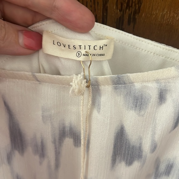 Lovestitch midi dress, white and blue, NWT. Small. - Picture 5 of 7